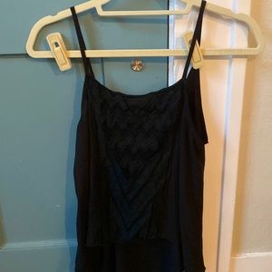 TOBI black spaghetti strap top w/ mesh design size M